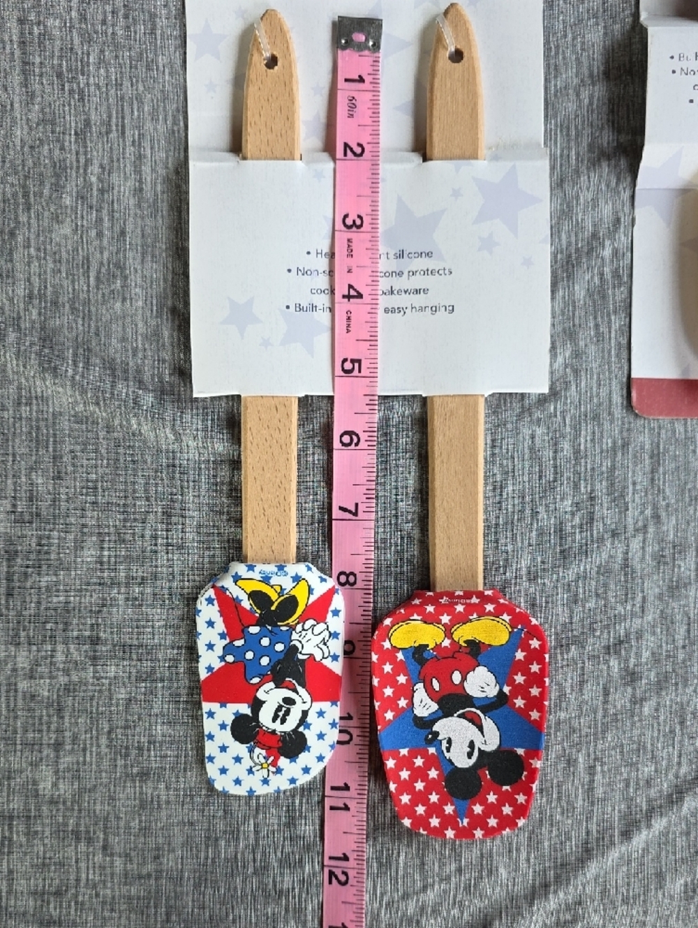 Disney Red & Blue Mickey & Minnie Silicone Spatula Spoon Sets (2 Packages) - Picture 3 of 7